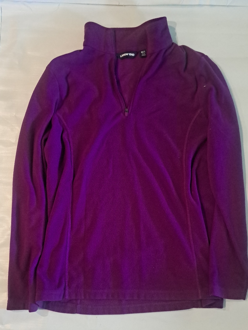 Half-Zip Fleece Sweater - Purple 10 12 Medium Tall